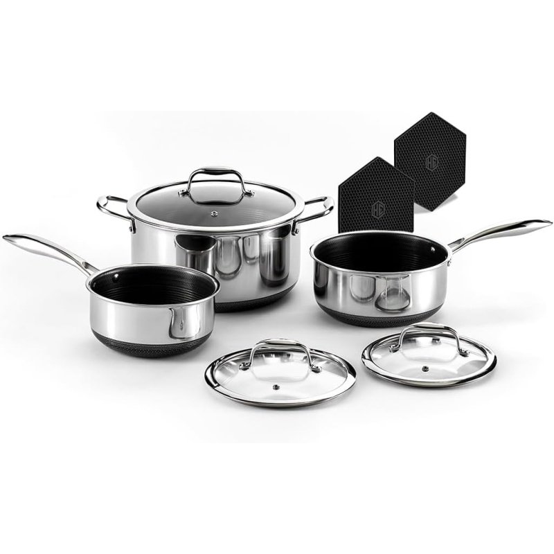 HexClad Hybrid Nonstick 6-Piece Pot Set