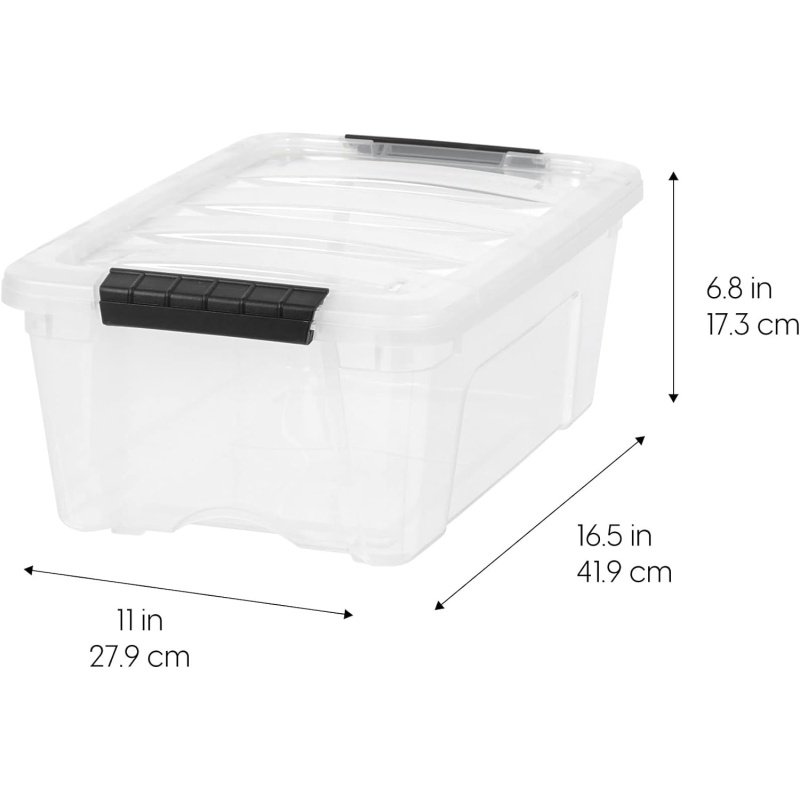 IRIS USA 13 Qt Stackable Plastic Storage Bins - Image 3
