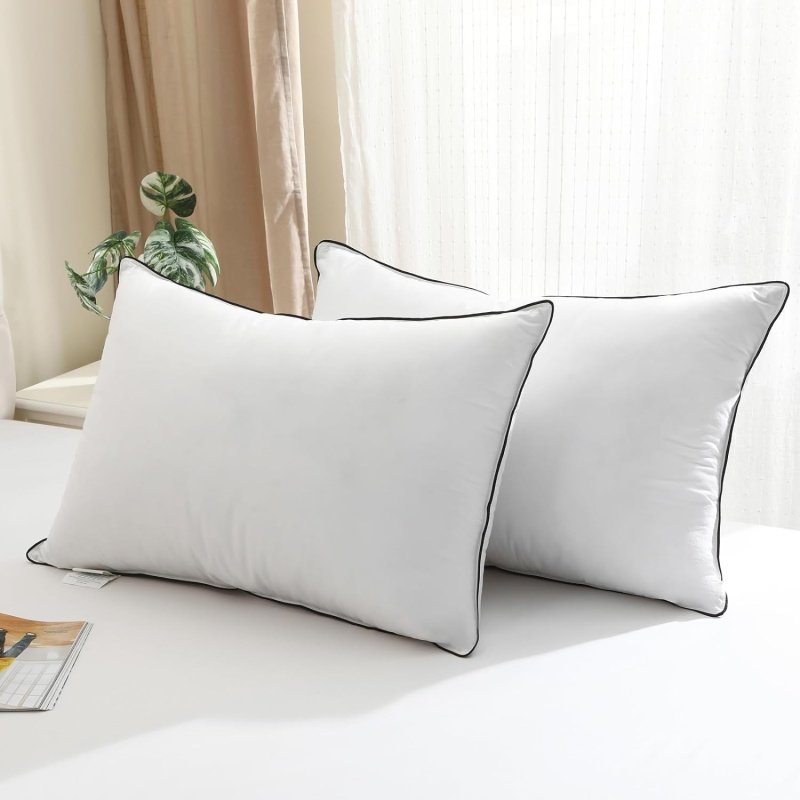 BPC Goose Feather Down Pillows Queen Size Set