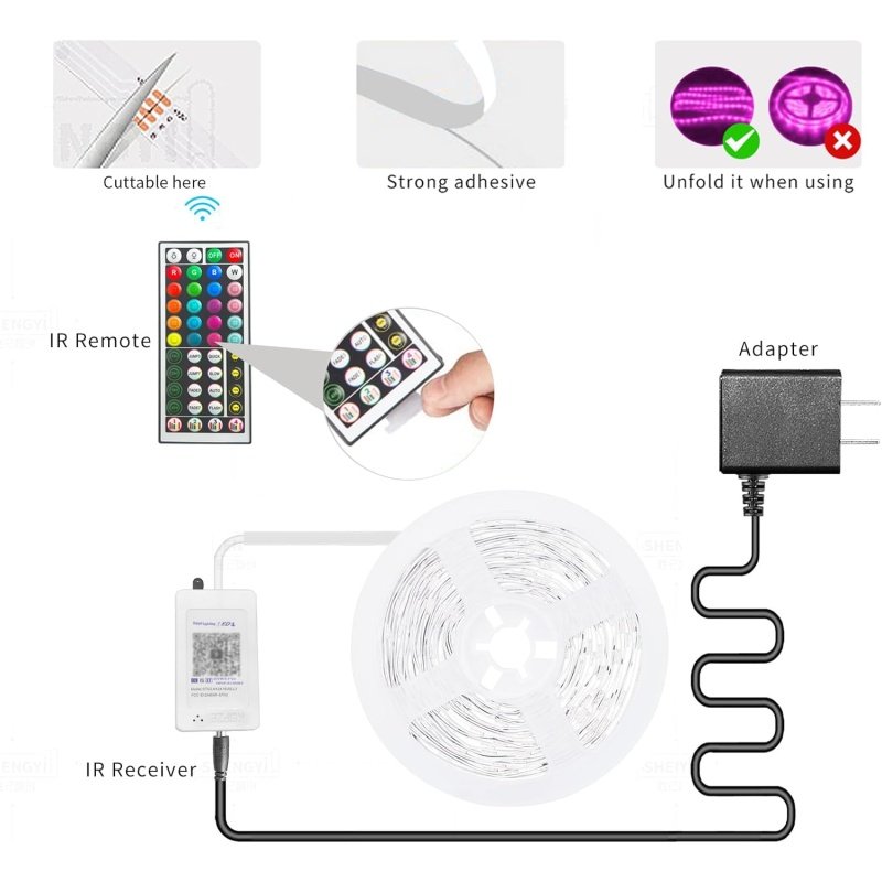 KSIPZE 100ft Led Strip Lights RGB Music Sync Color Changing - Image 6