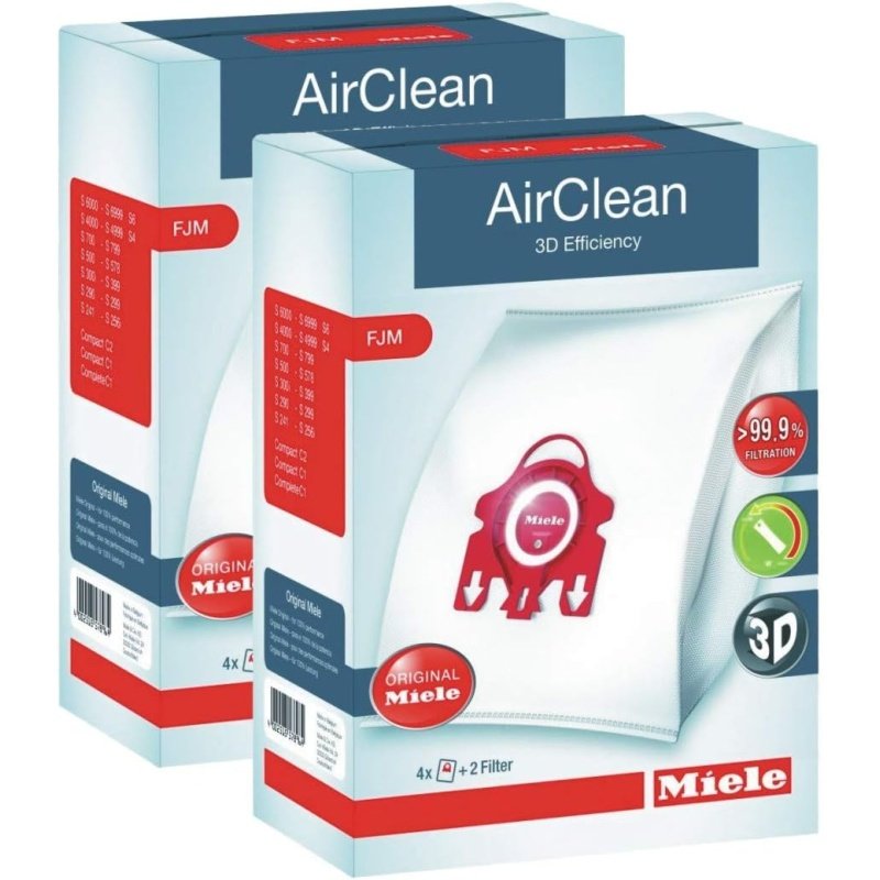 2 X Miele 10123220 AirClean 3D Efficiency Dust Bag