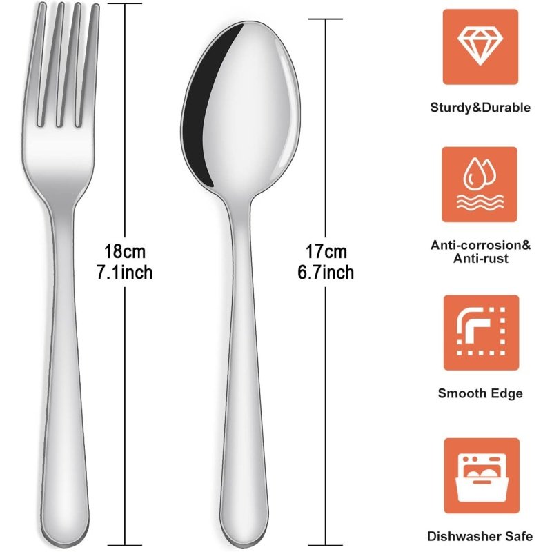 24-piece Forks and Spoons Silverware Set - Image 2