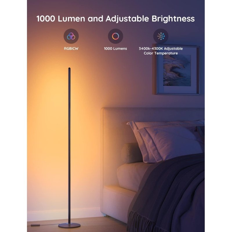 Govee RGBIC Floor Lamp, LED Corner Lamp Works - Image 6