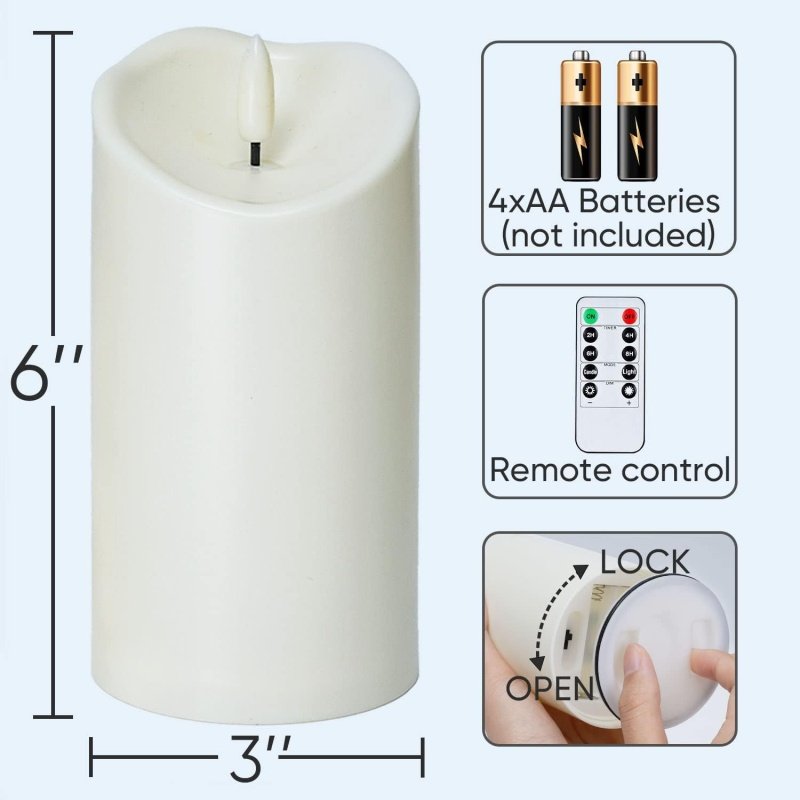 Homemory 6"x3" Outdoor Waterproof Flameless Candles - Image 7
