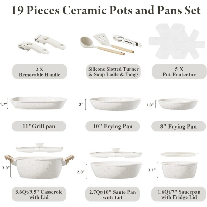 19 Pcs Pots and Pans Set - Image 2