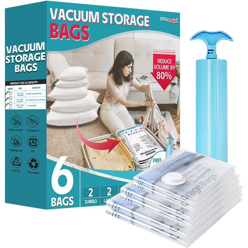 6 Pack Vacuum Storage Bags