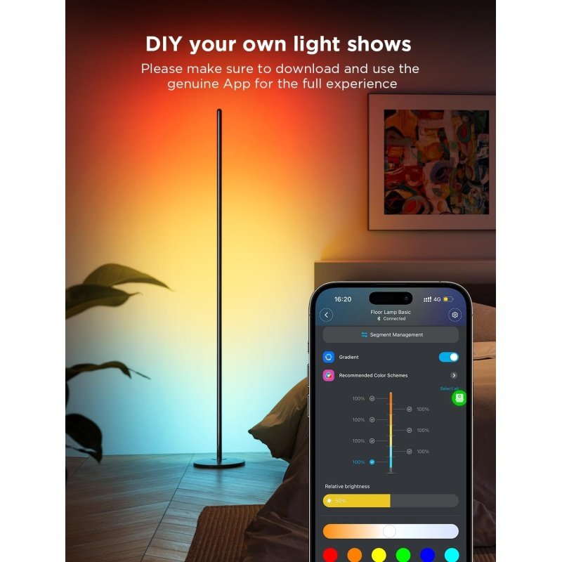 Govee RGBIC Floor Lamp, LED Corner Lamp Works - Image 4