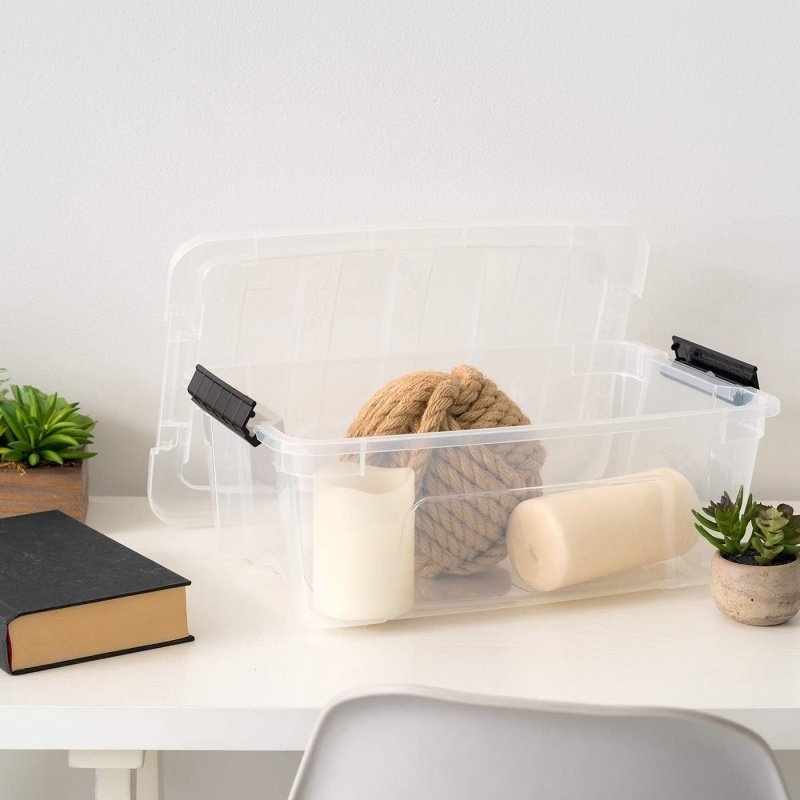 IRIS USA 13 Qt Stackable Plastic Storage Bins - Image 8