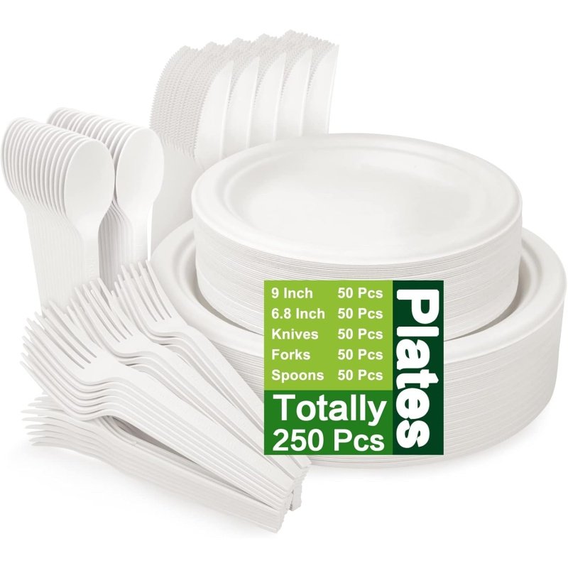 250 Piece Compostable Plates