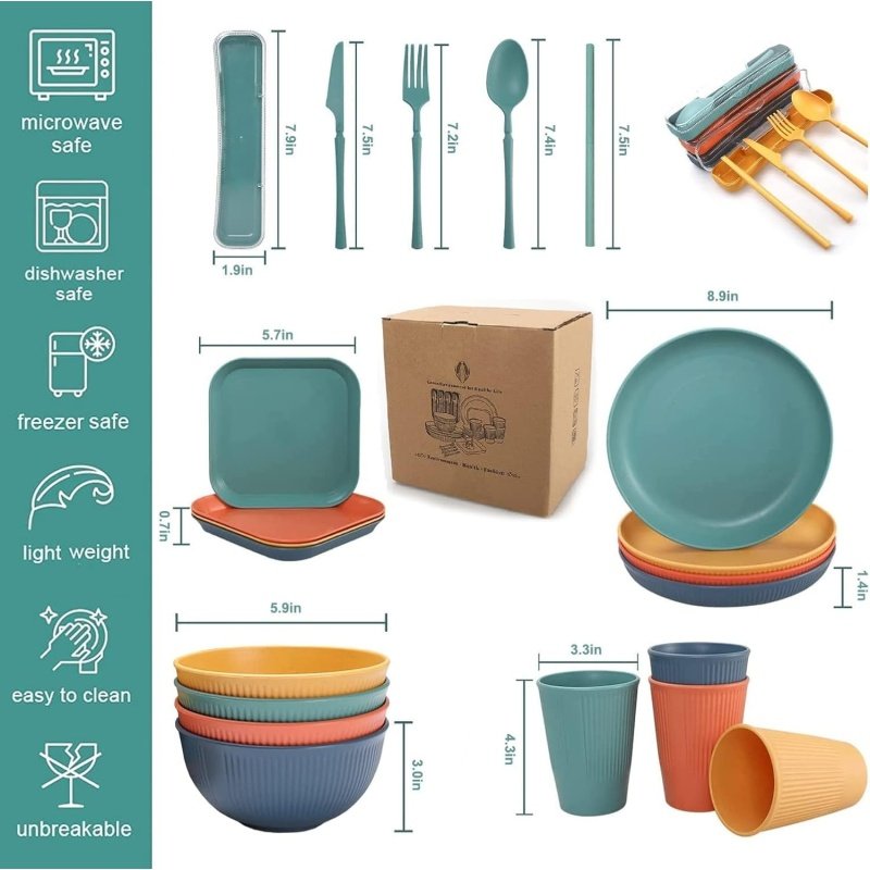 Wheat Straw Dinnerware Sets - Image 2