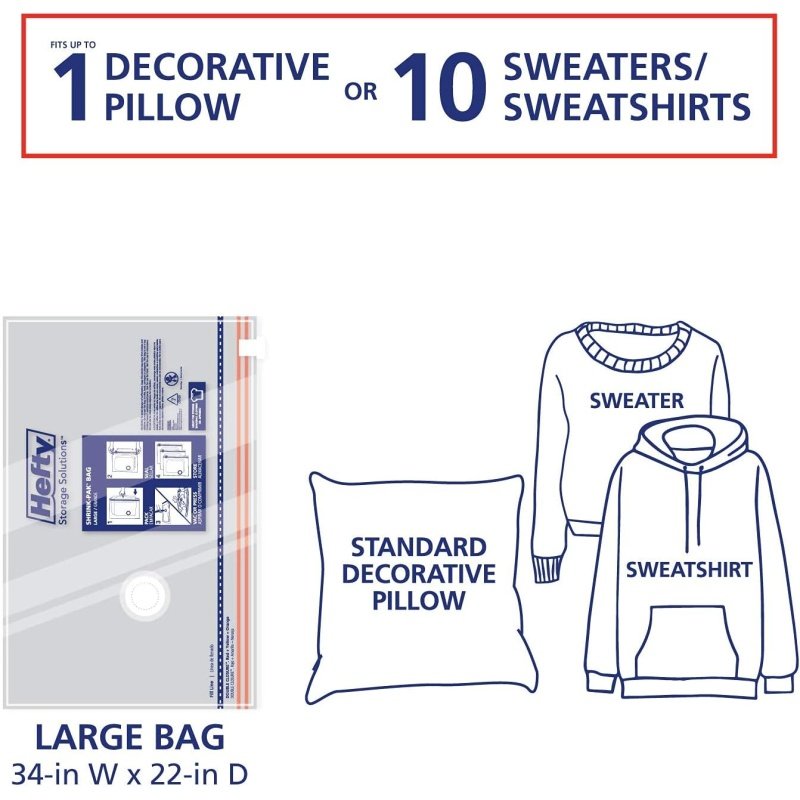 Hefty Shrink-Pak - 4 Large Vacuum Storage Bags - Image 4