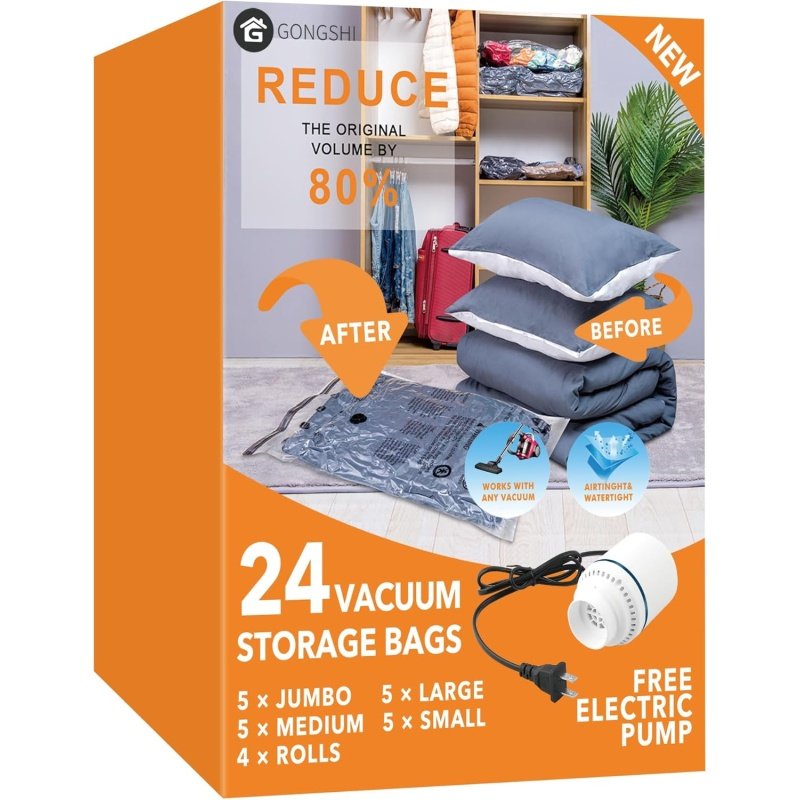 24 Pack Vacuum Storage Bags