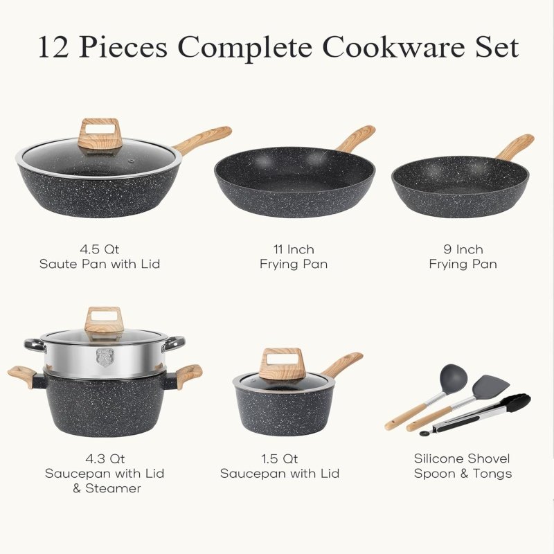 12 Pcs Pots and Pans Set - Image 2