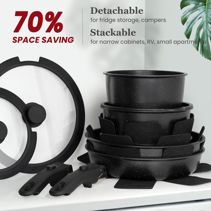 KIKCOIN 20 Pcs Pots and Pans Set Non Stick - Image 8
