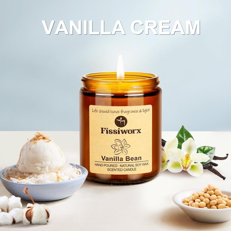 Vanilla Scented Candle Set 2 Pack - Image 2