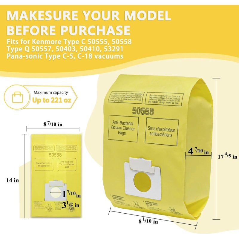 Vacuum Bags Replacement for Kenmore Canister - Image 3