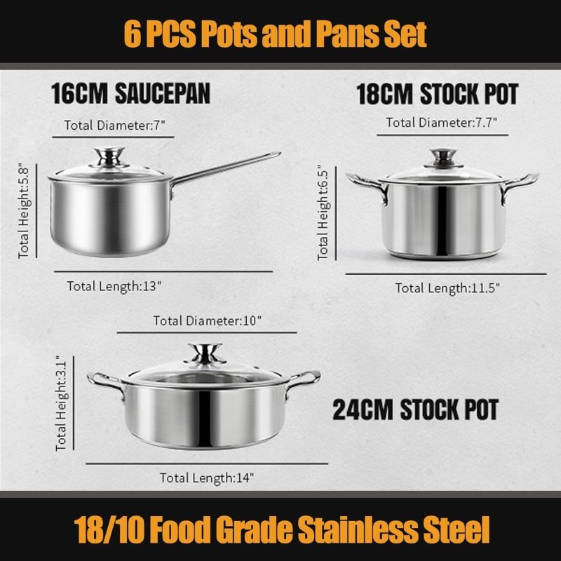 Stainless Steel pots and pans set - Image 2