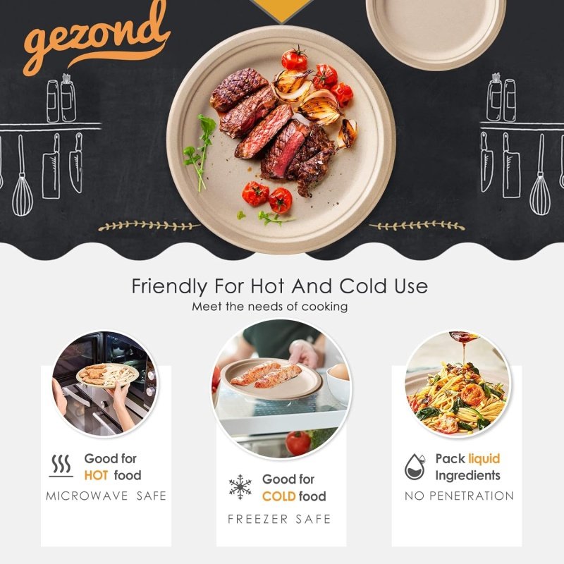 Gezond 250Pcs Disposable Paper Plates Set - Image 7