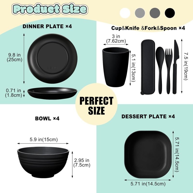 Wheat Straw Dinnerware Sets - Image 2