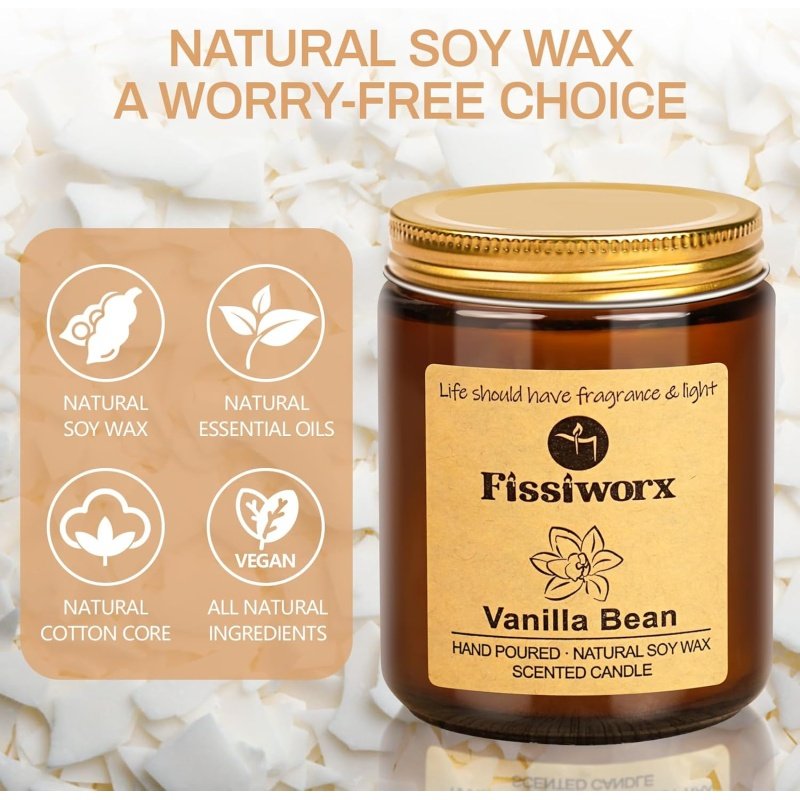 Vanilla Scented Candle Set 2 Pack - Image 3