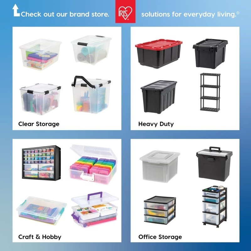 IRIS USA 13 Qt Stackable Plastic Storage Bins - Image 2