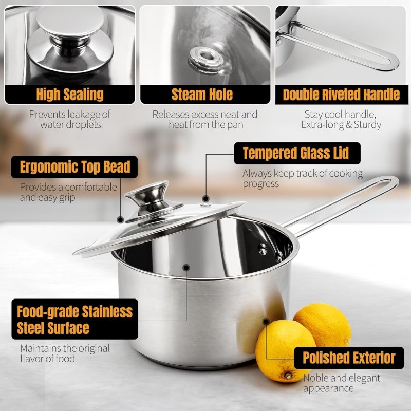 Stainless Steel pots and pans set - Image 4