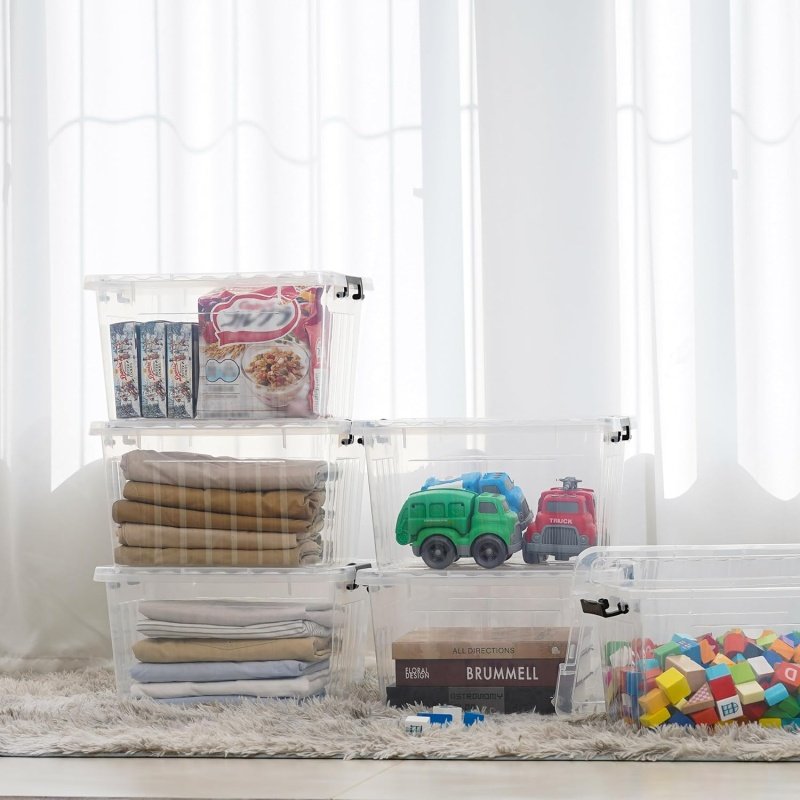 Citylife 22 QT Clear Plastic Storage Bins - Image 6