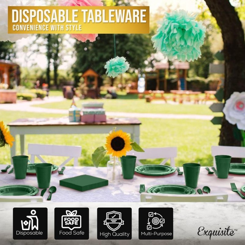 182 Pcs Plastic Dinnerware Set - Image 4