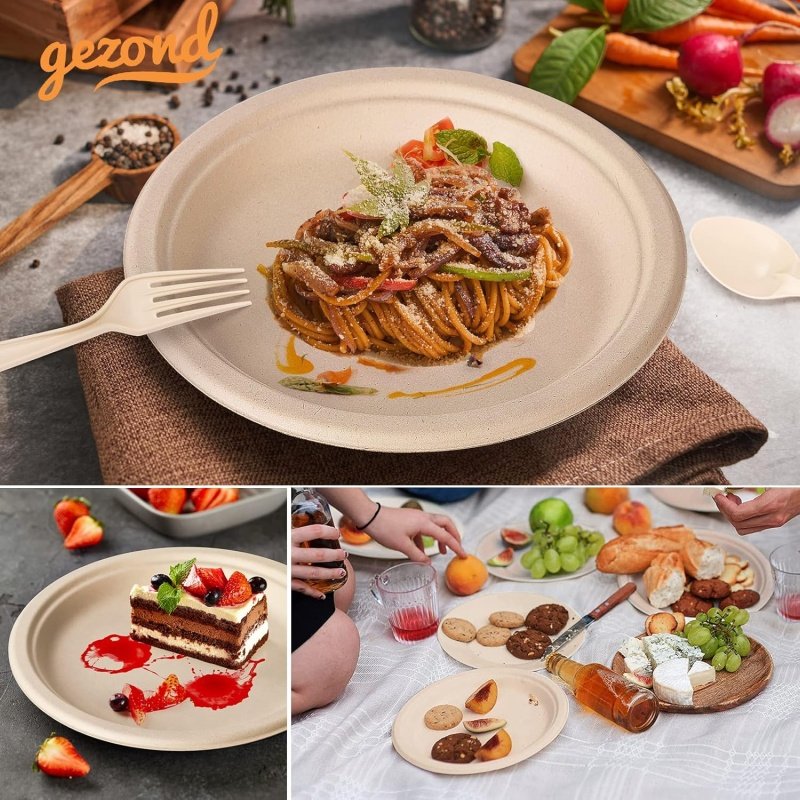 Gezond 250Pcs Disposable Paper Plates Set - Image 4