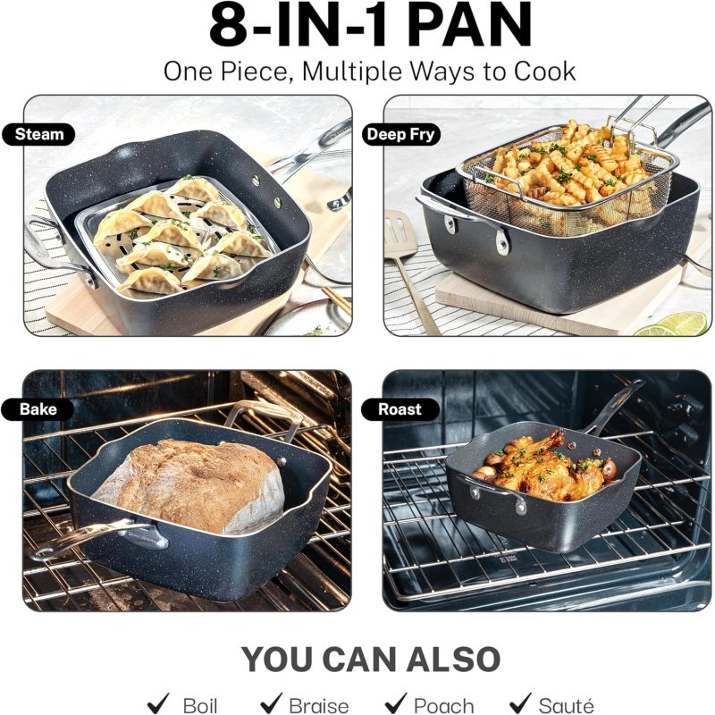 GRANITESTONE 20 Pc Pots and Pans Set Non Stick Cookware Set - Image 5