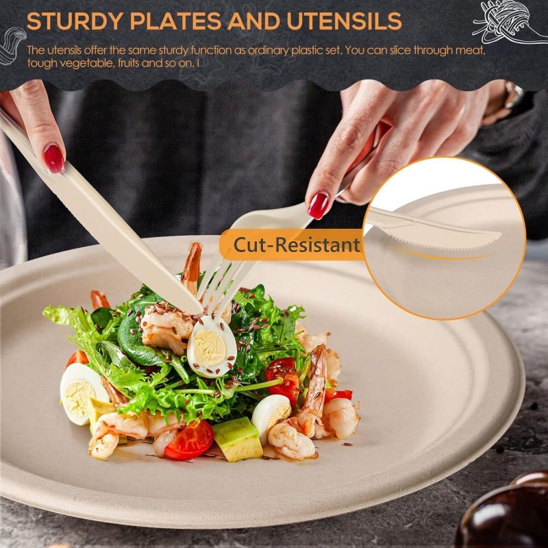 Gezond 250Pcs Disposable Paper Plates Set - Image 3
