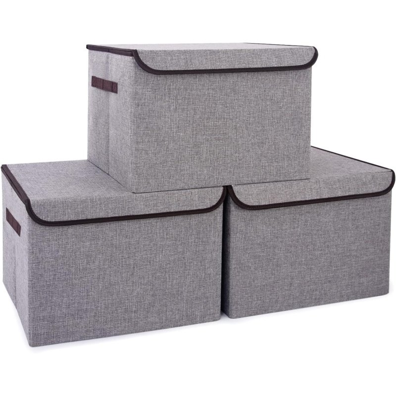 Large 17" 42 Quarts Collapsible Stackable Storage Bins