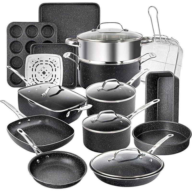 GRANITESTONE 20 Pc Pots and Pans Set Non Stick Cookware Set