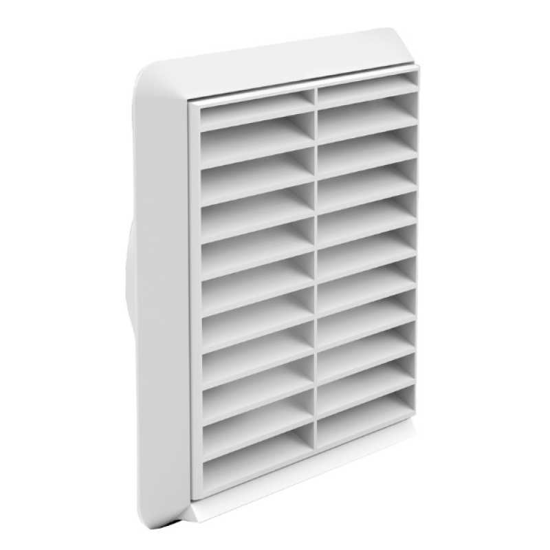 Square Ducting Louvred Grille 154 x 154mm White